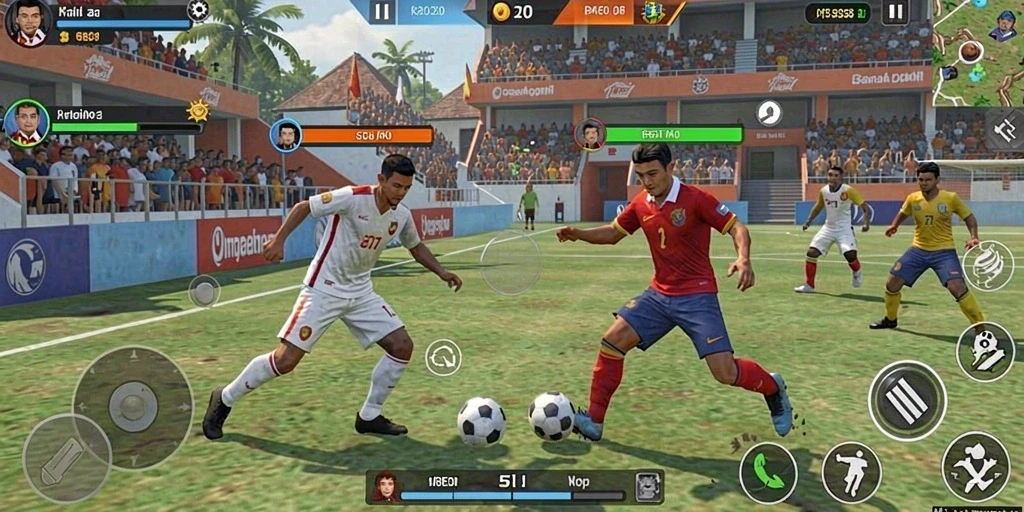 Screenshot menampilkan karakter utama dalam aksi yang penuh energi.